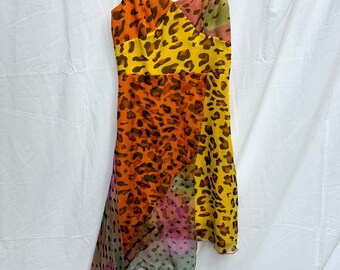 ワンピース Moschino Dress With Animal Pattern Animal-Print-Silk-Ruffle-Dress