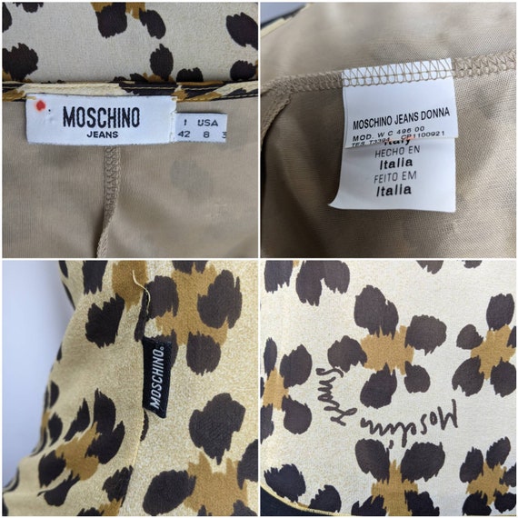 Vintage 90s MOSCHINO Halter Top Leopard Floral Pr… - image 8