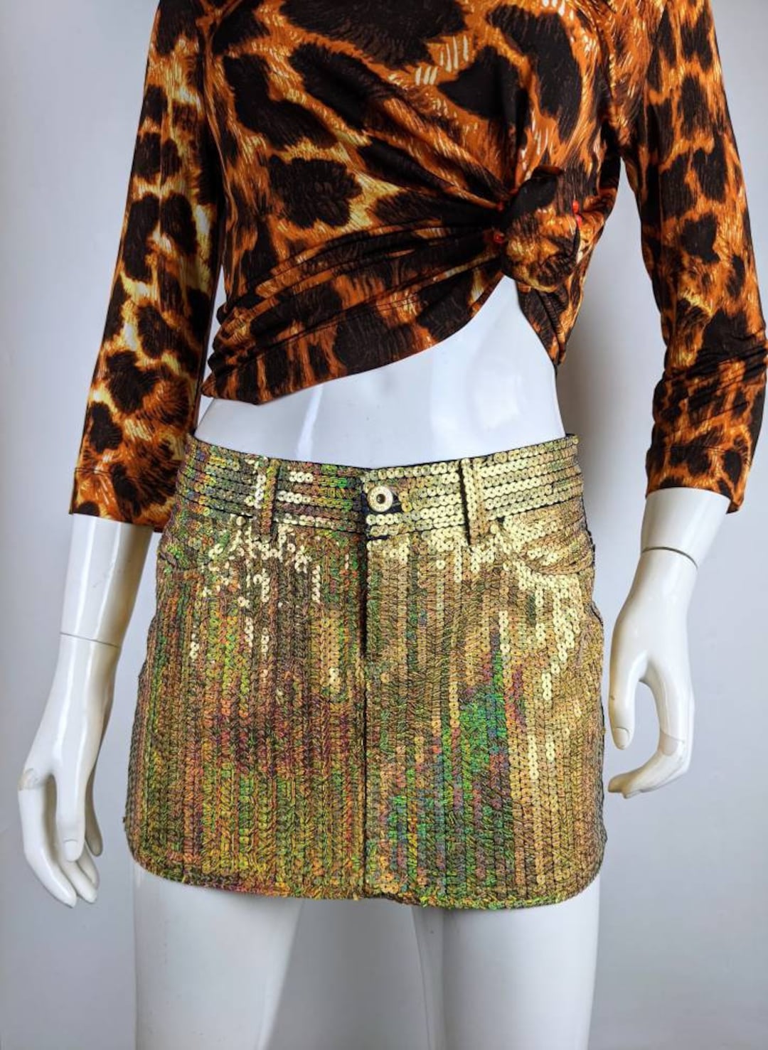 【VIP価格】DOLCE & GABBANA Gold High Waist Mini Skirt Dolce & Gabbana Gold Embellished High Waist Mini Women's
