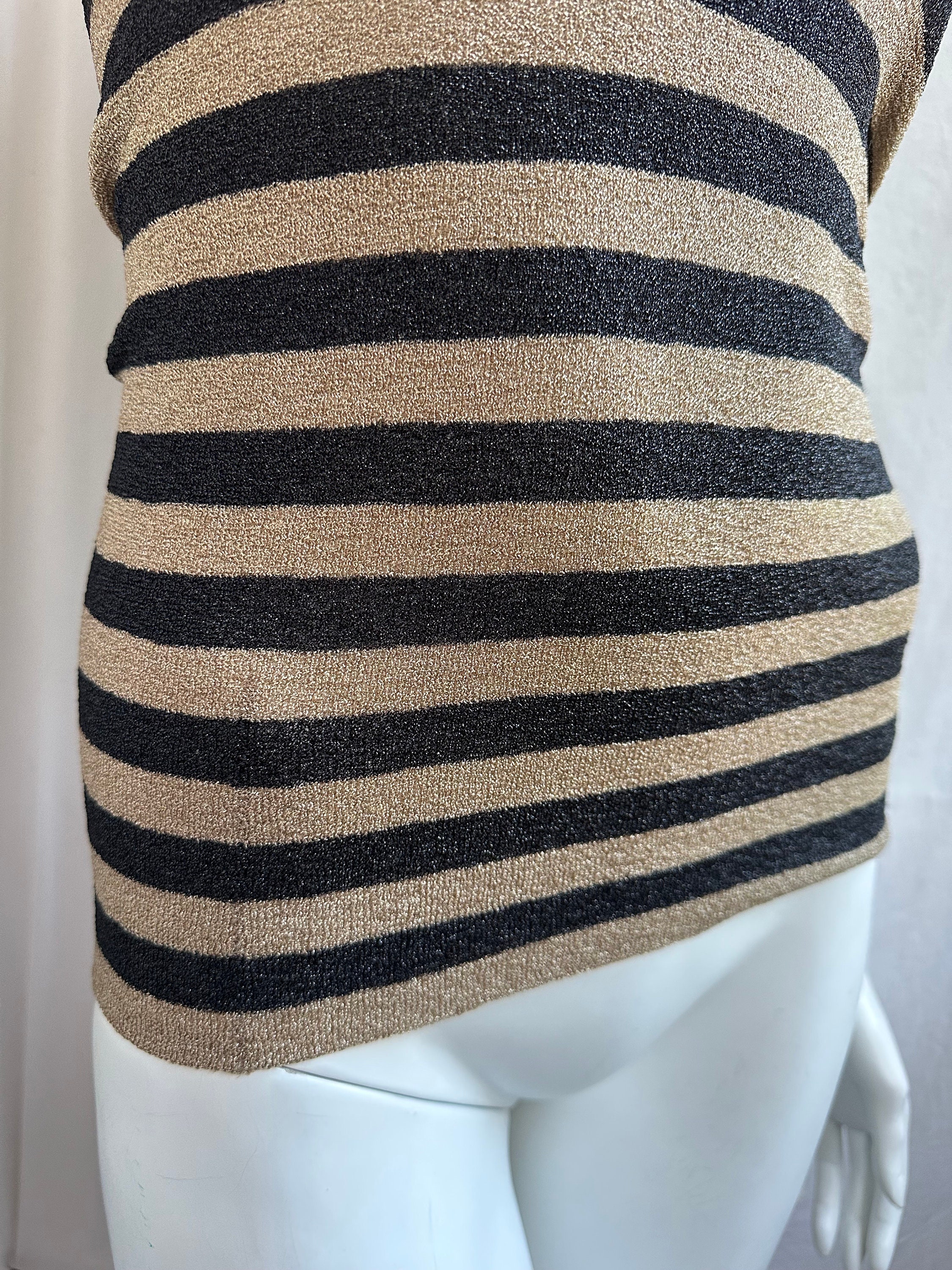 Vintage 90s Dolce Gabbana Knit Striped Top, Tank Shine Top - Etsy