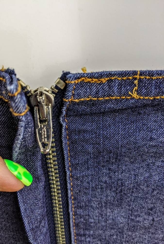 Vintage 90s Fendissime Fendi Denim Crop Top, Navy Blue Tank