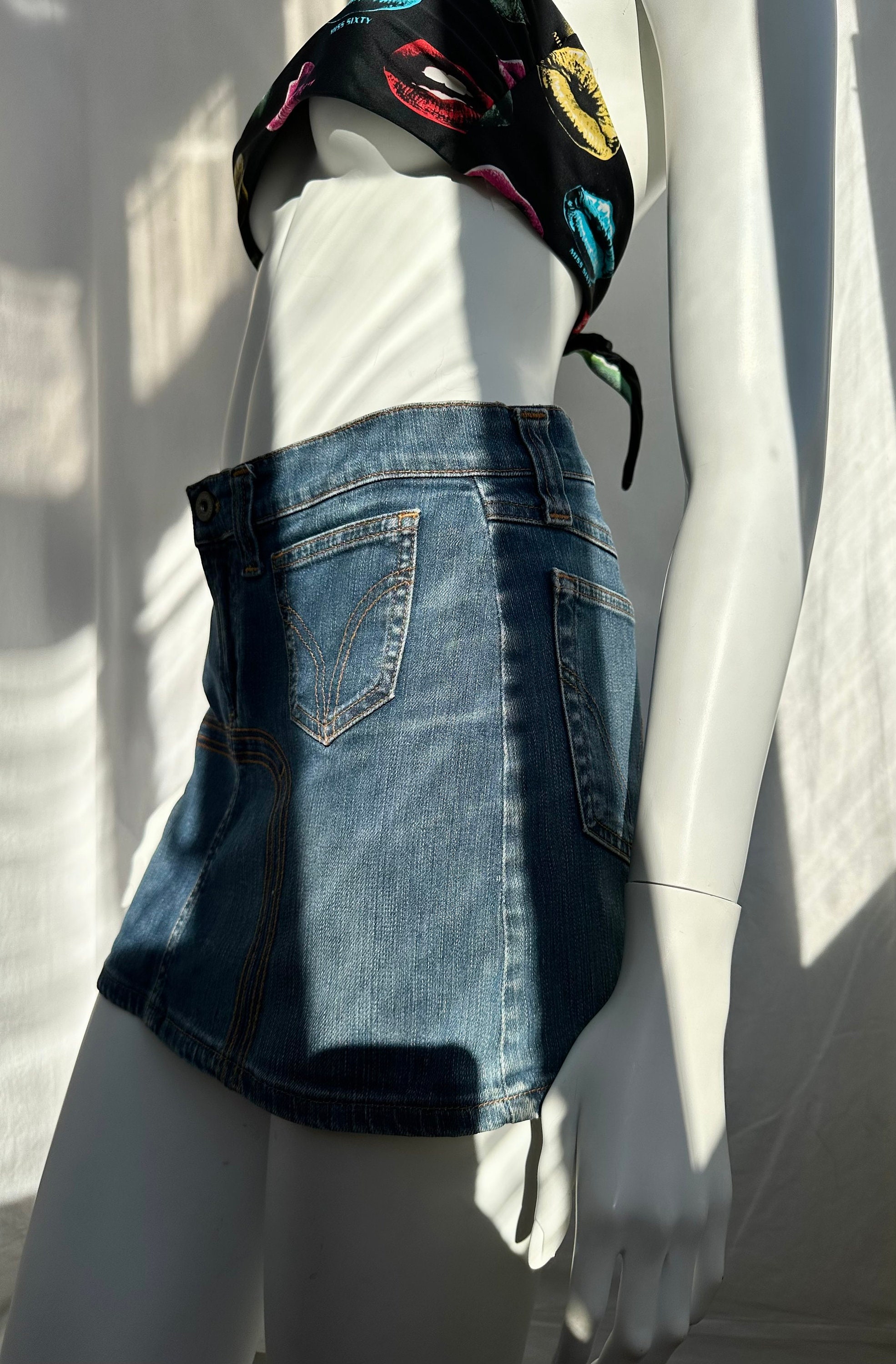 ヴィンテージ　D&G デニムミニスカート ヴィンテージ 90年代 ドルチェ＆ガッバーナ デニムミニスカート - Etsy