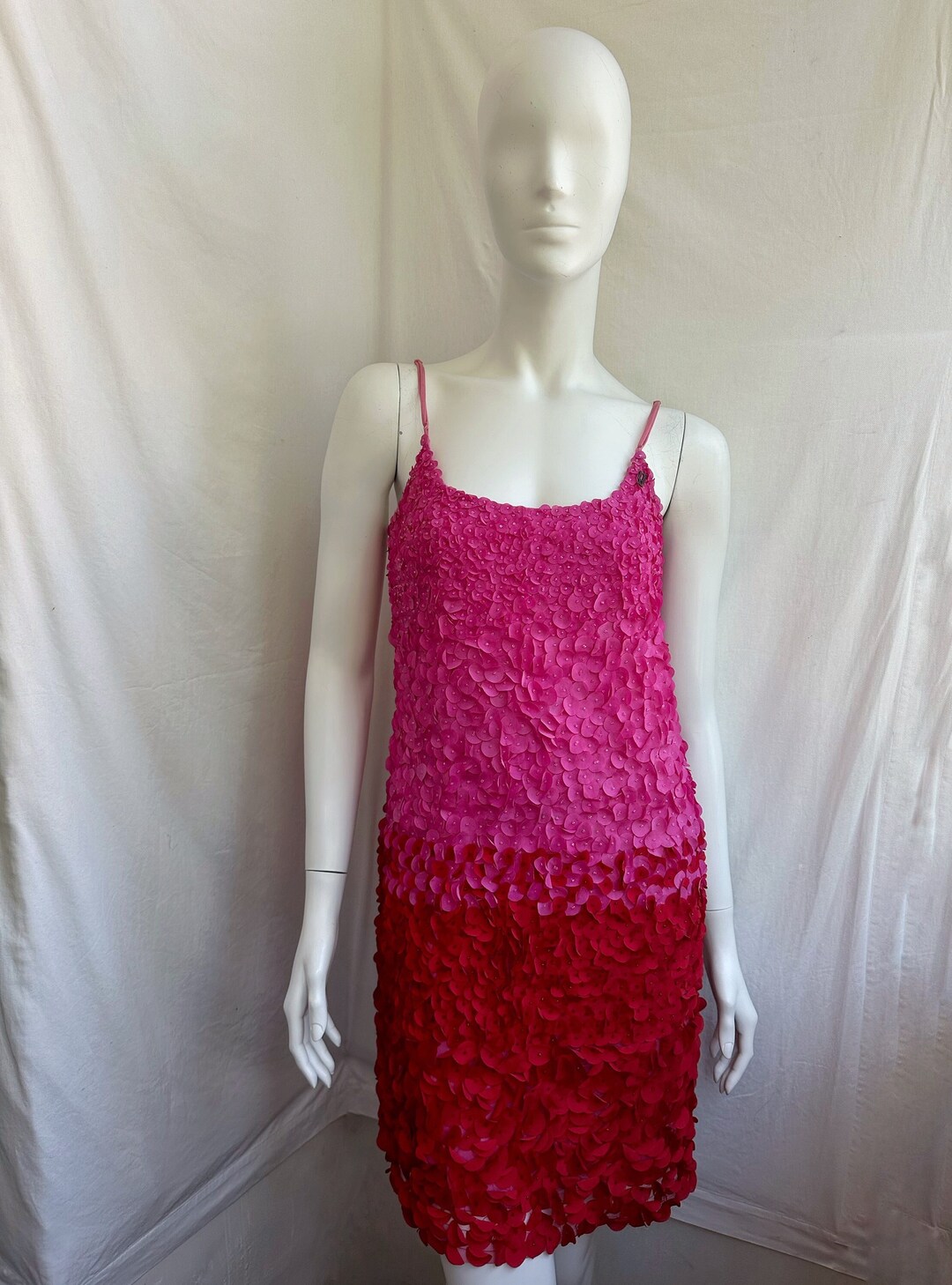 Y2k Vintage JOHN GALLIANO Tank Dress. Pink and Red Floral Y2k Vintage JOHN GALLIANO Tank Dress. Pink and Red Floral