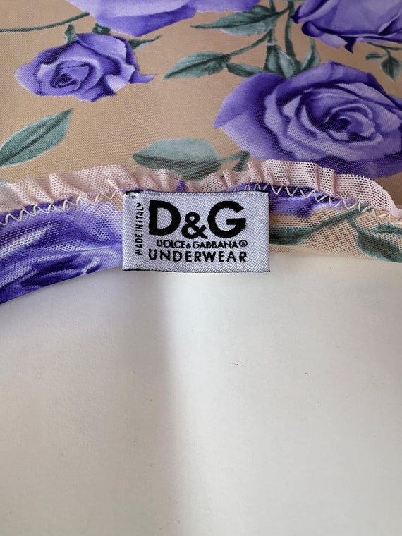 Y2k Vintage DOLCE GABBANA Floral Mesh Top. Purple Roses