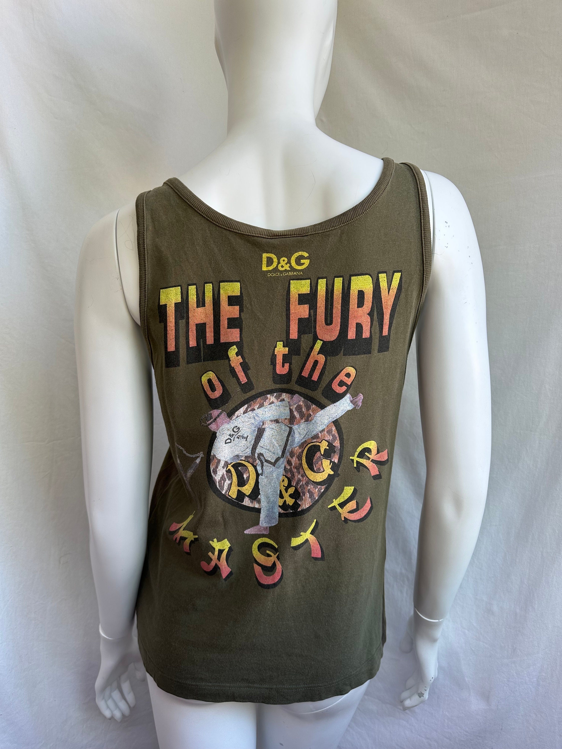 DOLCE & GABBANA タンクトップ ドルガバ y2k Y2k Vintage DOLCE GABBANA Tank Top. Aerobic Groove Dragon
