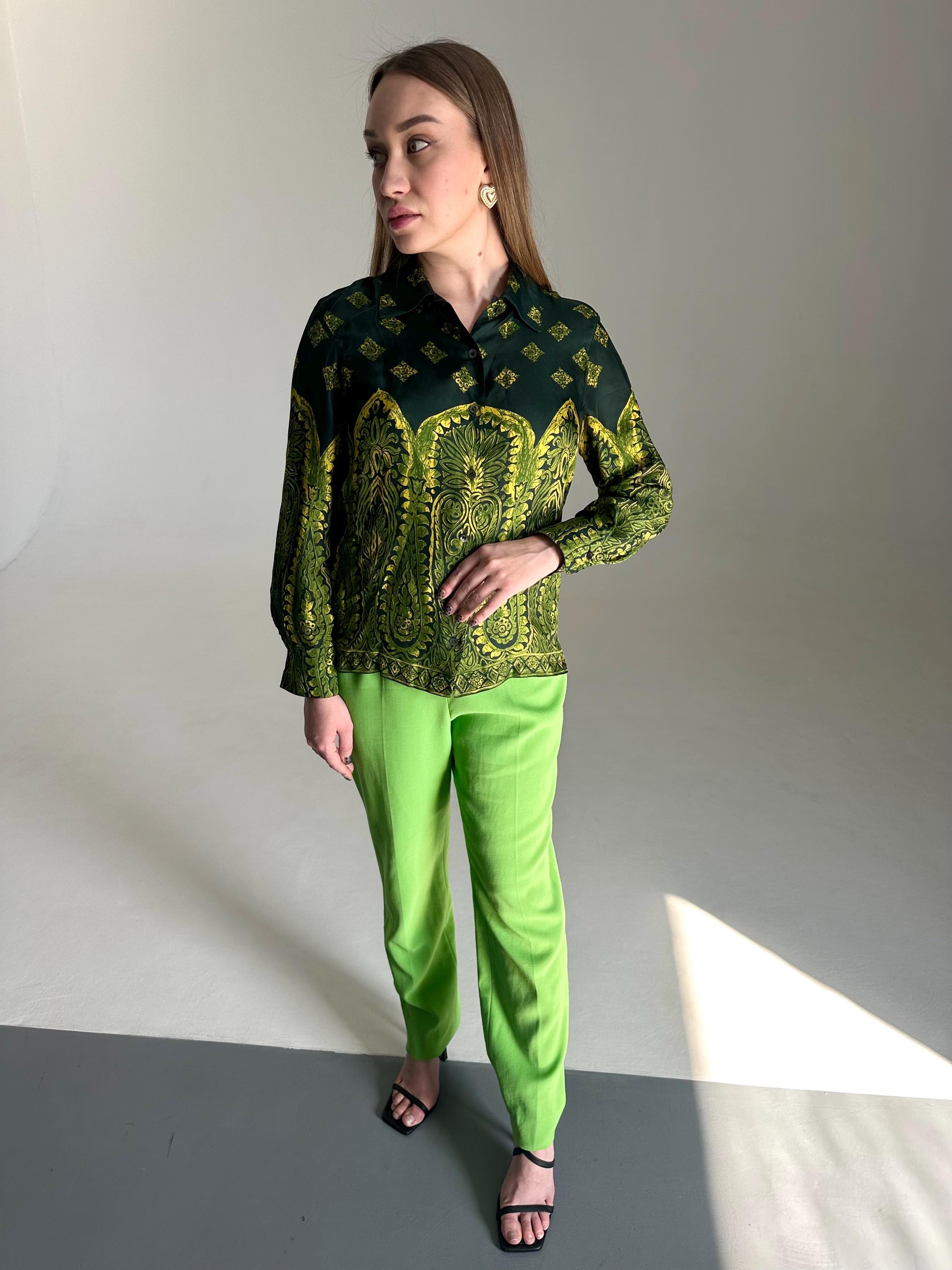 Vintage 90s Laurel Green Silk Blouse, Escada Paisley Shirt - Etsy