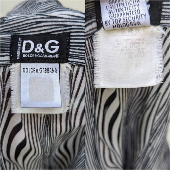 Y2k Vintage Dolce Gabbana Striped Blouse, Psychedelic Print Shirt