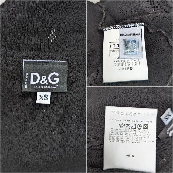 Vintage 90s DOLCE GABBANA Lace Tank Top | D&G Black V-neck Top