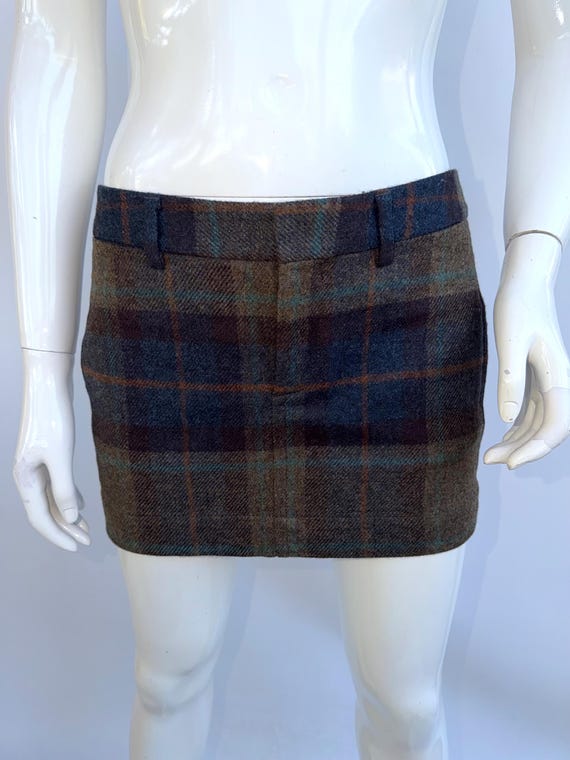 Dsquared2, Vintage Dsquared2 Wool Skirt, Chekered Extra Mini Skirt