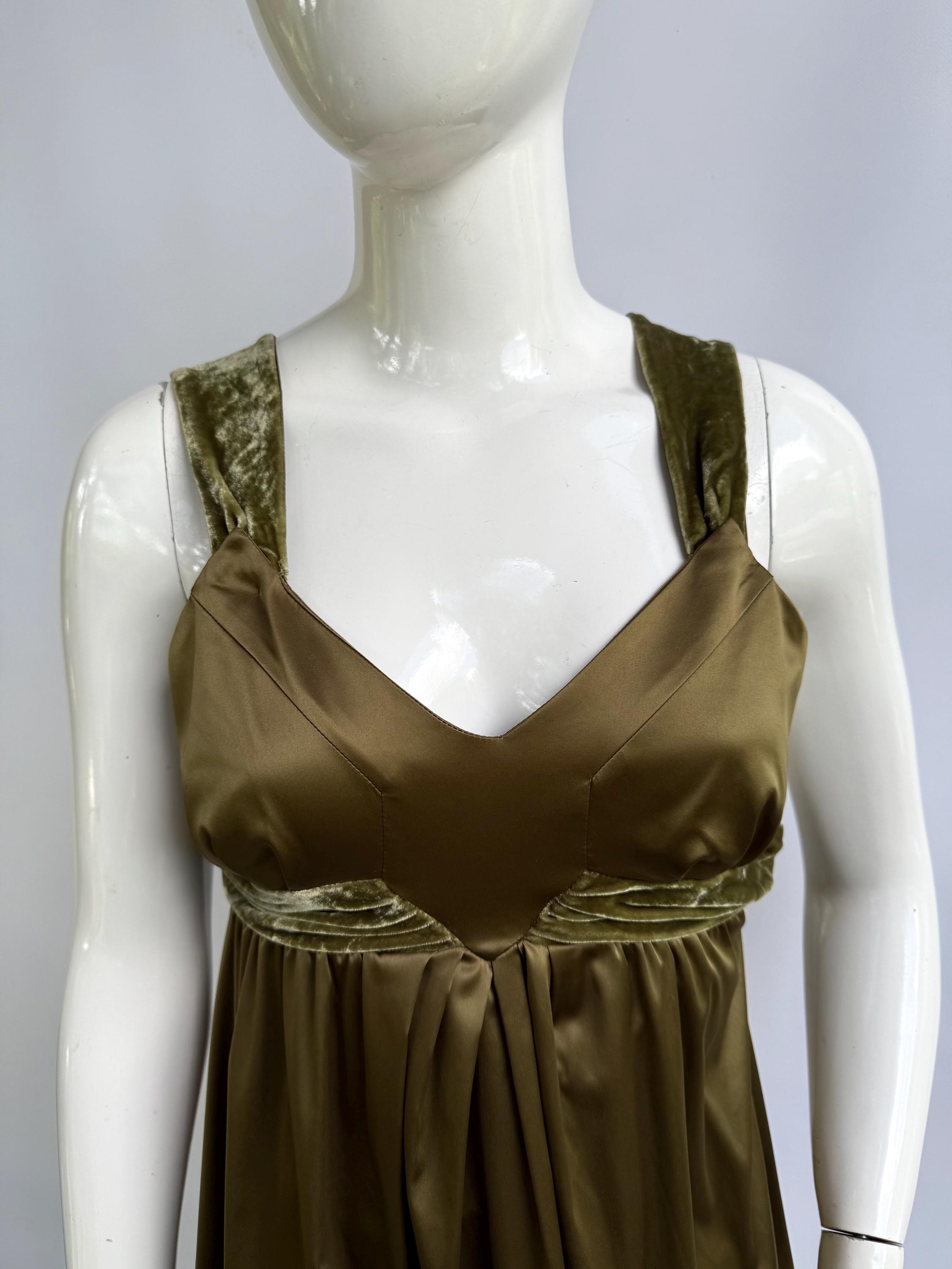 Y2k Vintage John Galliano Satin Dress, Olive Green Bell Dress - Etsy