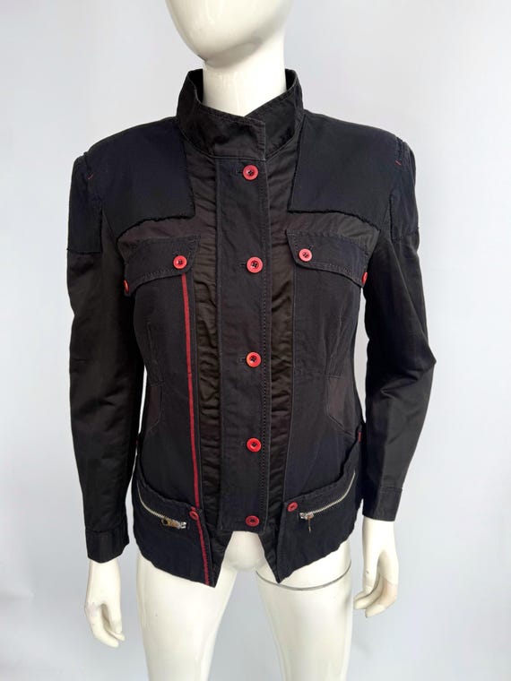 Marithé + François Girbaud, Marithe Francois Girbaud Jacket, Vintage Black Patchwork Jacket