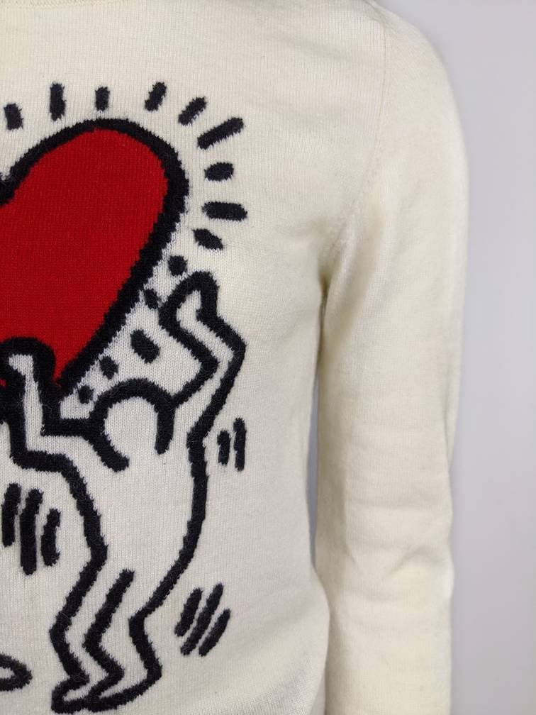 Keith Haring Men's Relaxed Fit Kangaroo Pocket Graphic Hoodie, Blue