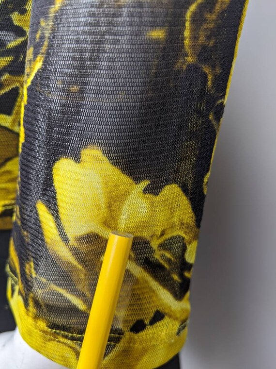 Y2K Vintage ROBERTO CAVALLI Mesh Top | Floral and Tiger