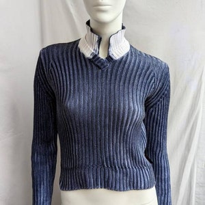 y2k vintage DOLCE GABBANA ribbed sweater. tie dye knitting collared top