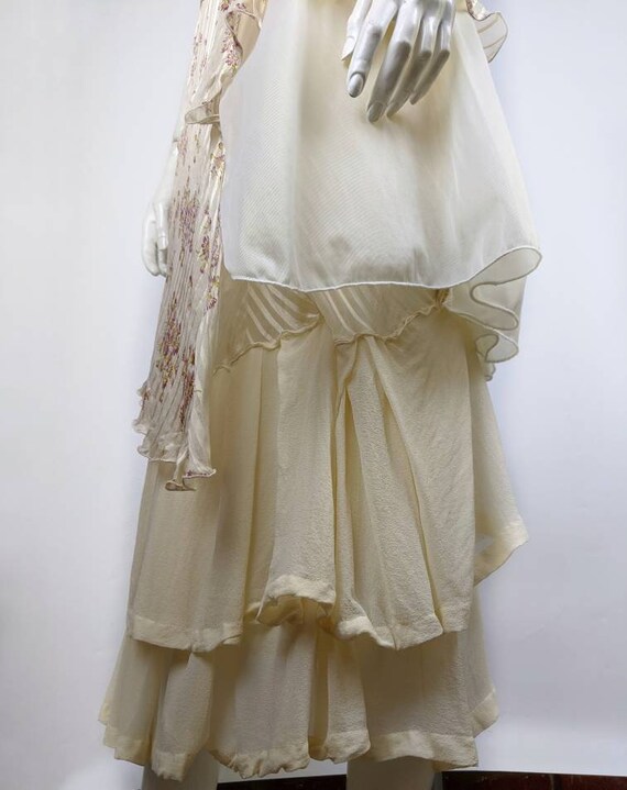 Vintage 90s GIANNI VERSACE Couture Dress | Beige … - image 6