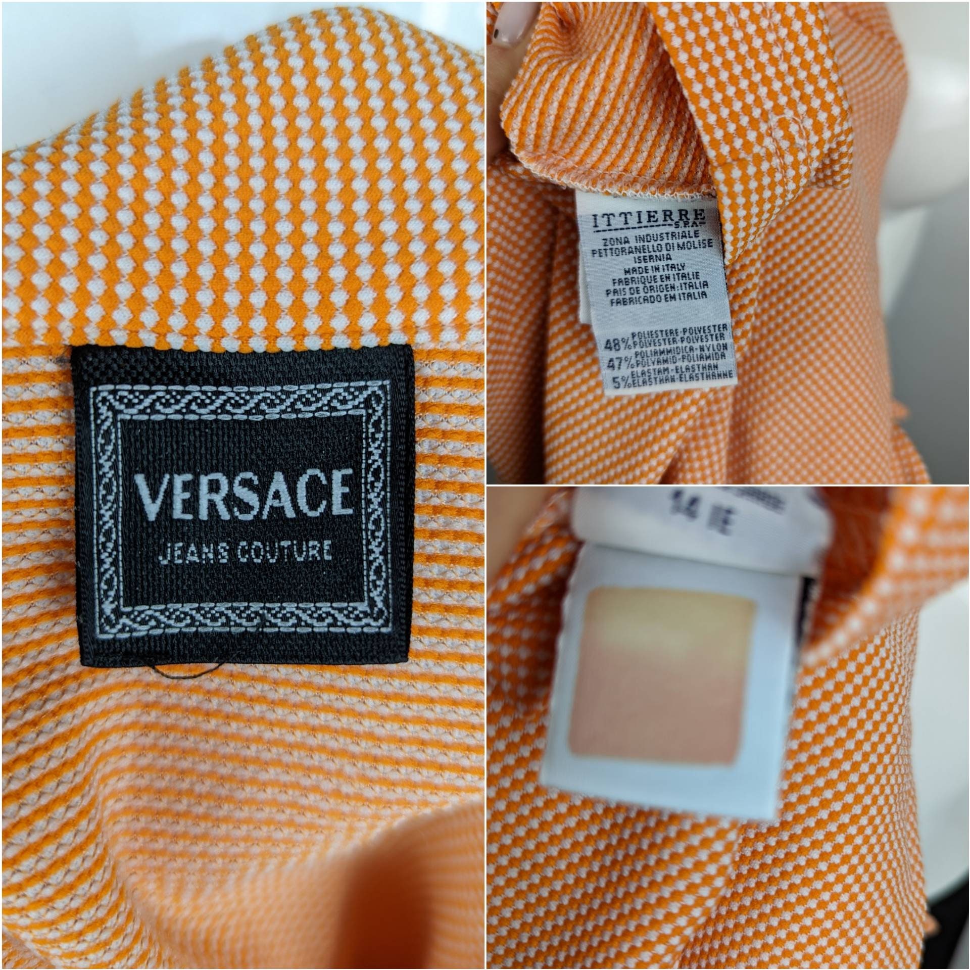 90s VERSACE ストライプ 長袖シャツ