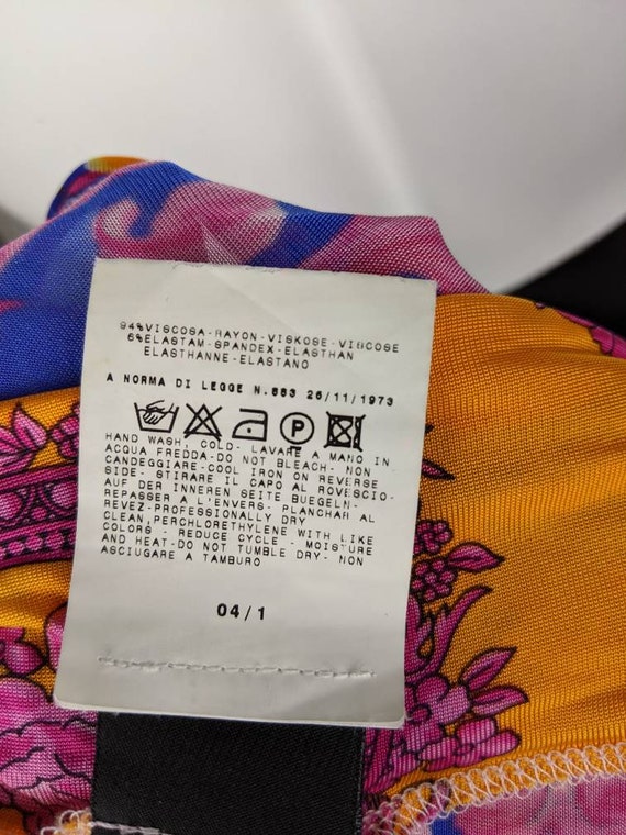 Y2k Vintage VERSACE Cami Top. Pink Blue Orange Bustier Tank Top