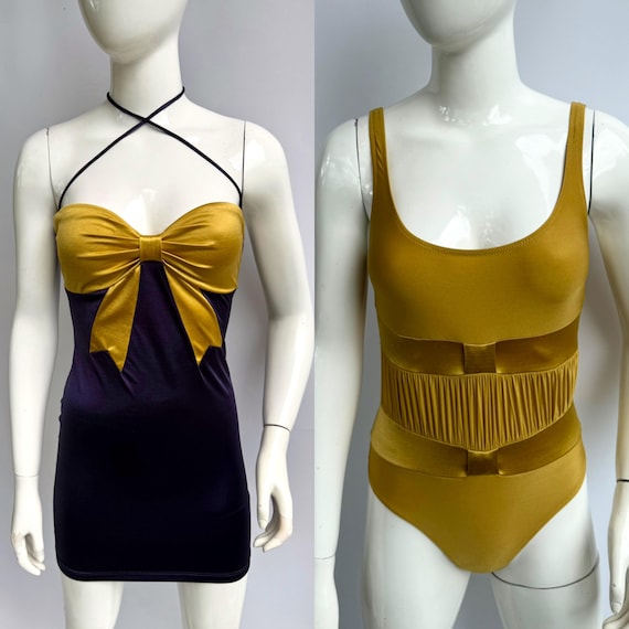 Vintage Moschino Mini Dress & Gold Swimsuit Set - Made in Italy - Etsy  Israel
