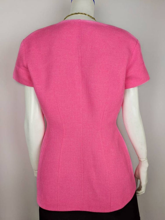 vintage 90s THIERRY MUGLER pink jacket. short sle… - image 3