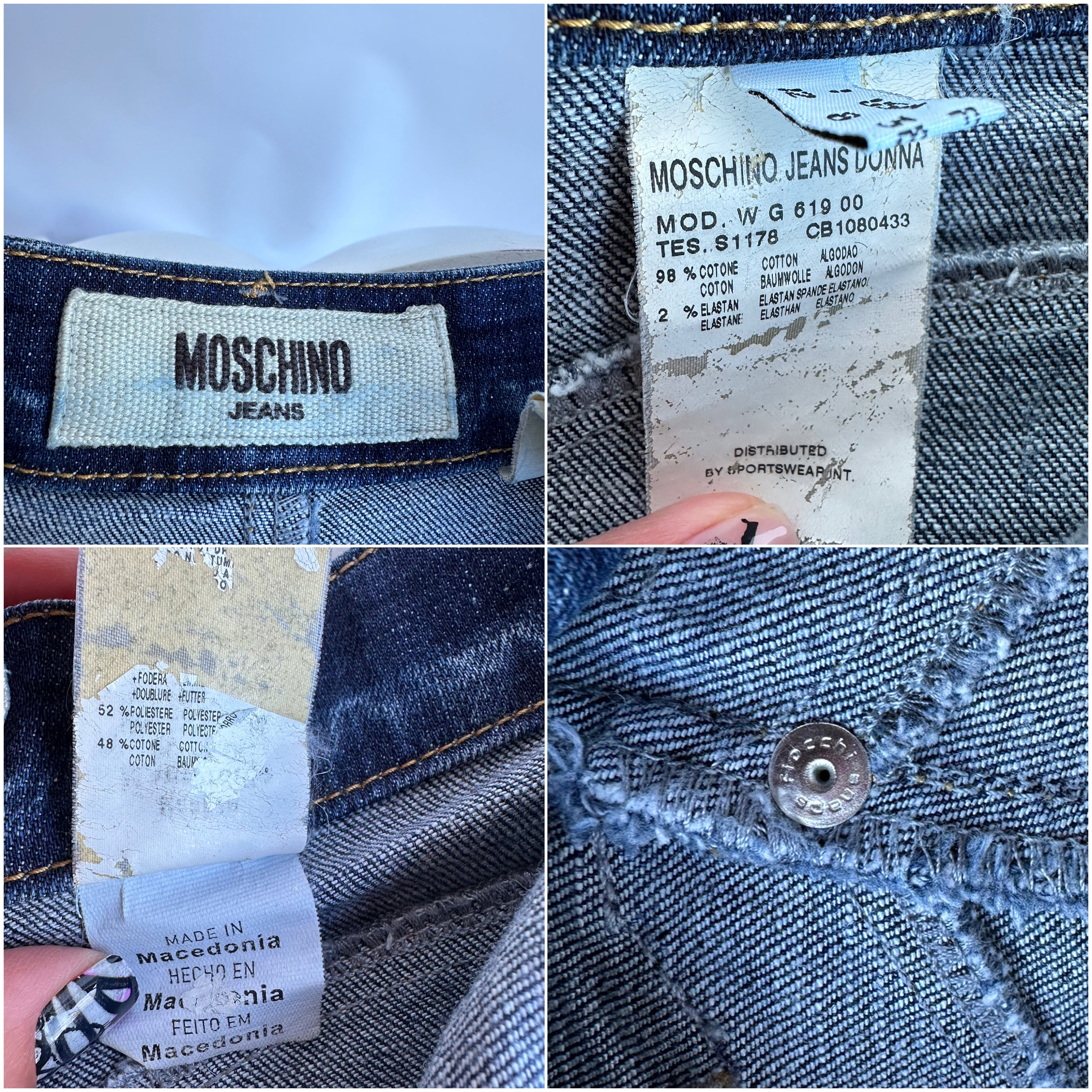 Vintage 90s MOSCHINO Butterfly Back Denim Skirt - Etsy