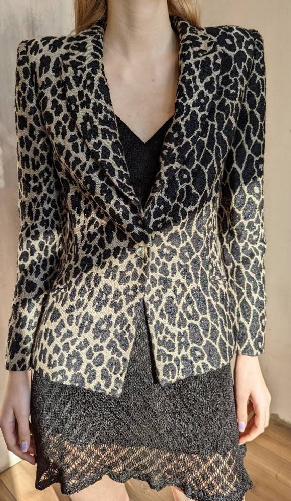 vintage 90s RIFAT OZBEK leopard blazer. animal pri