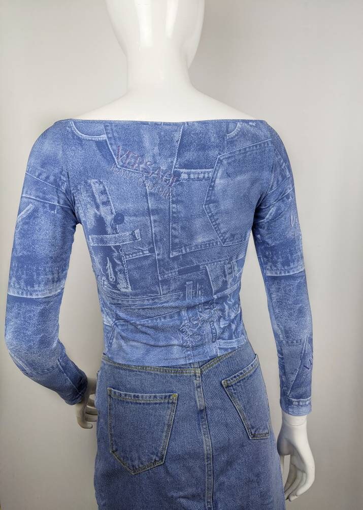 Vintage 90s VERSACE patchwork top. Versace Jeans Couture
