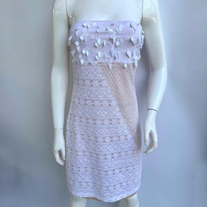 Vintage 90s White Lace Dress Christian Lacroix Bazar, Openwork Bustier Dress NWT