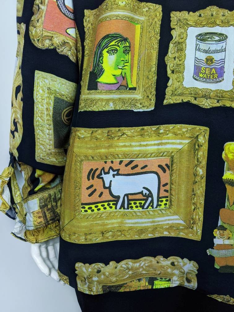 90年代のヴィンテージMOSCHINOアートブラウス。パブロ・ピカソ