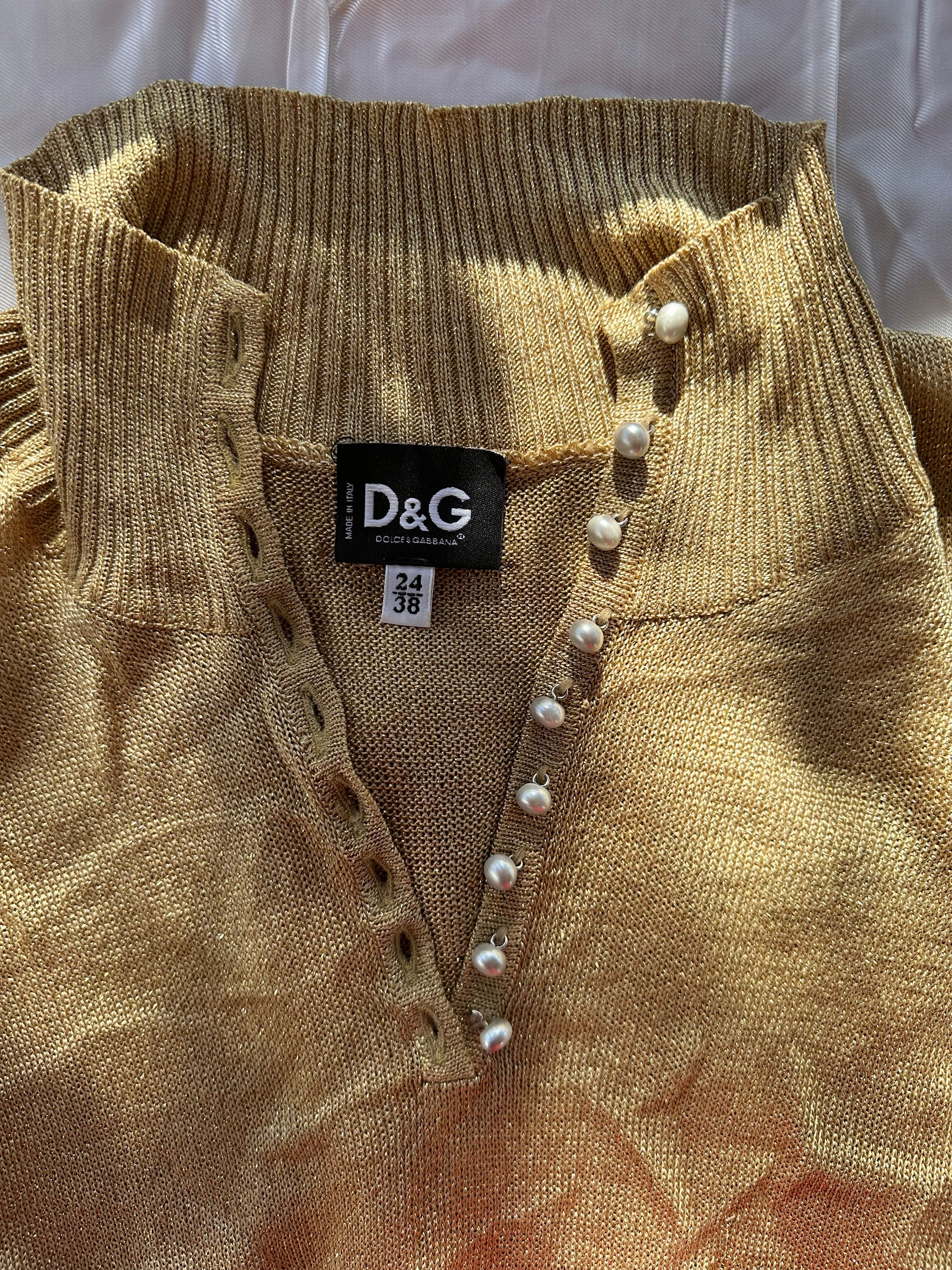 Y2k Vintage Dolce Gabbana Sparkly Gold Knit Top - Etsy Y2k Vintage Dolce Gabbana Sparkly Gold Knit Top - Etsy