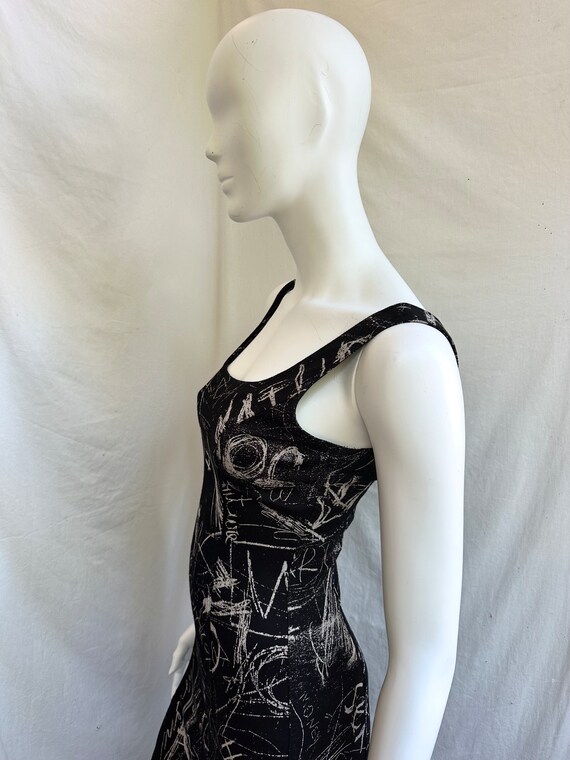 vintage 90s MOSCHINO black and white graffiti dre… - image 6