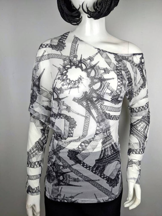 Y2k Vintage JEAN PAUL GAULTIER Mesh Top Eiffel Tower Paris Y2k Vintage JEAN PAUL GAULTIER Mesh Top Eiffel Tower Paris