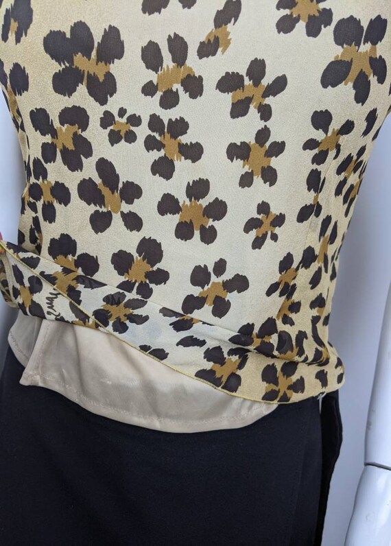 Vintage 90s MOSCHINO Halter Top Leopard Floral Pr… - image 7