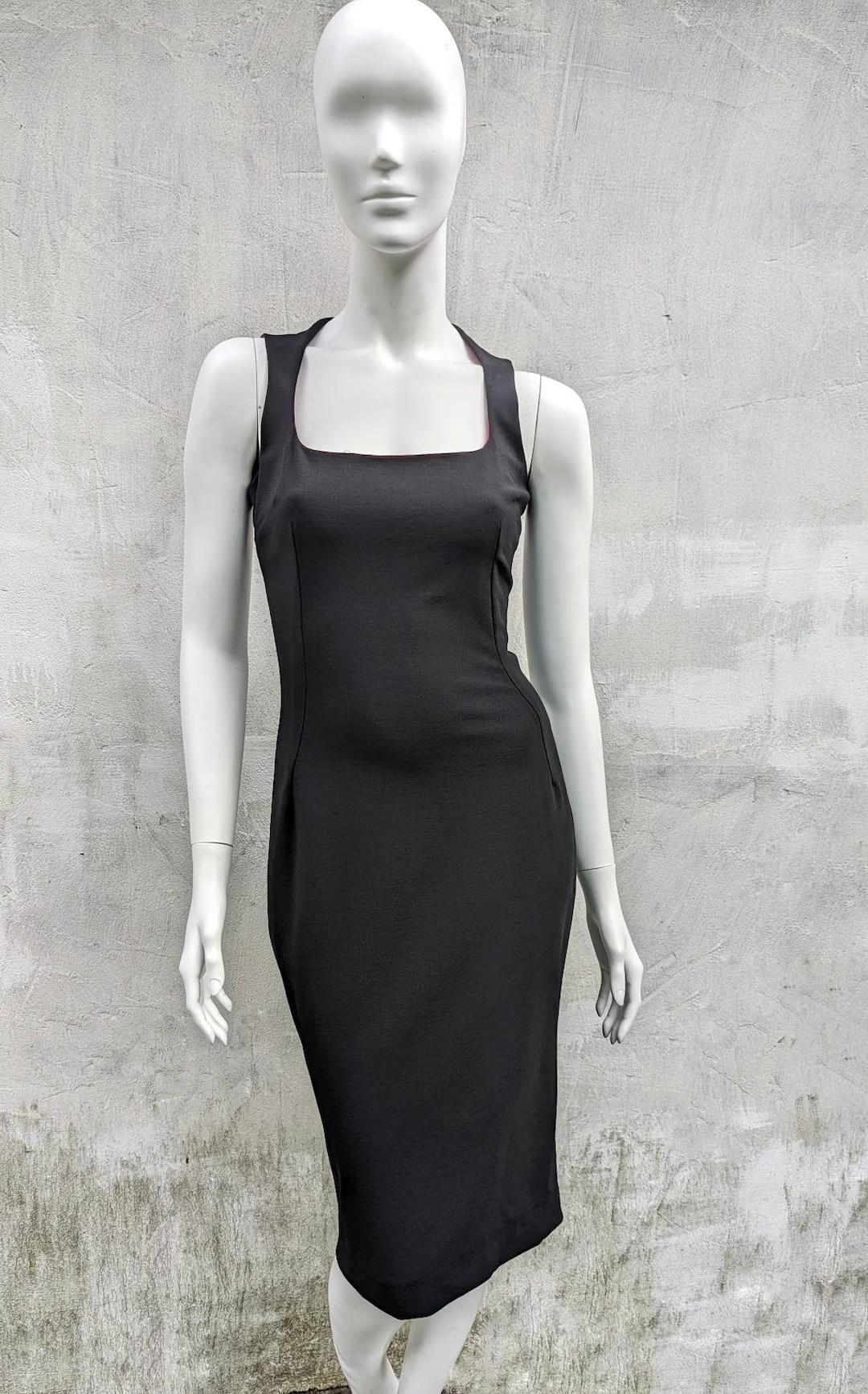 Y2k Vintage DOLCE GABBANA Bodycon Dress. D&G Black Coctail Tank Dress ...