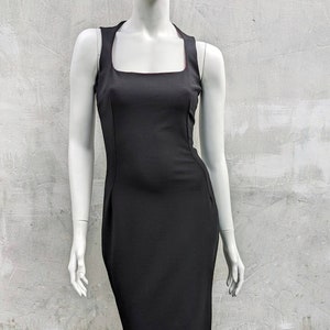 y2k vintage DOLCE GABBANA bodycon dress. D&G black coctail tank dress