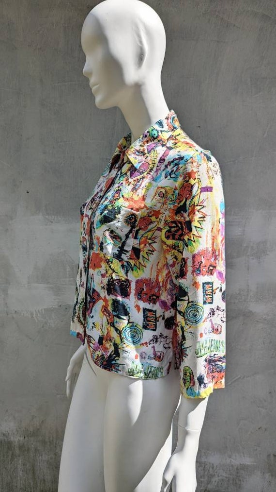 vintage 90s JP GAULTIER blouse. overprint Basquia… - image 2