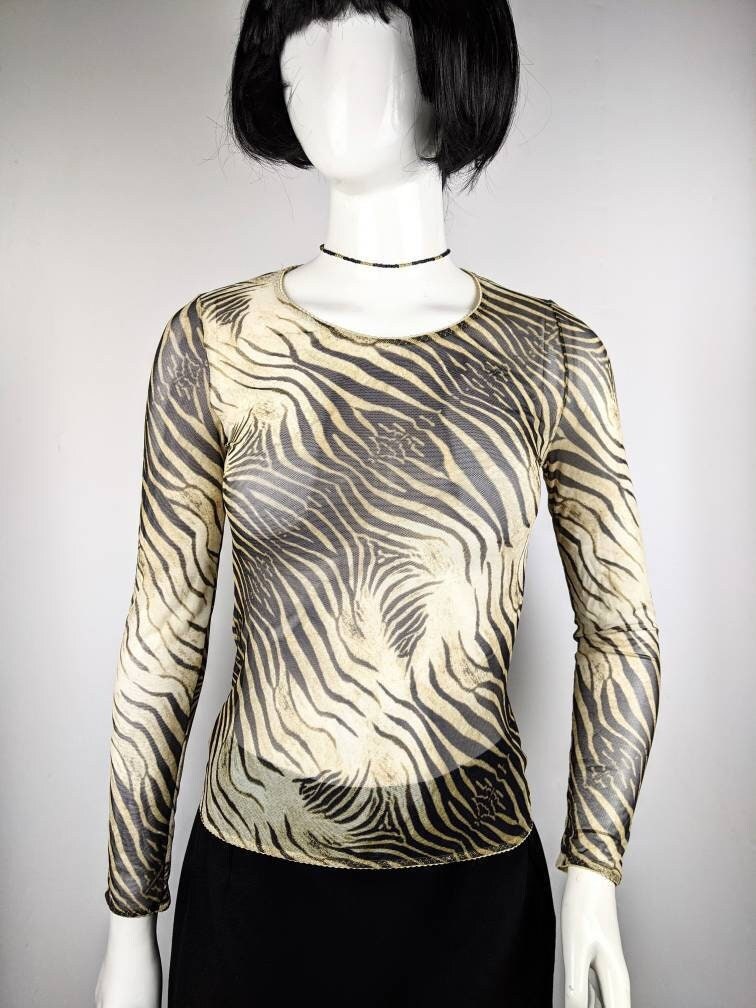 roberto cavalli 豹柄キャミソール　ブルー Ray Of Sea Print Top in Light blue for Women | Roberto Cavalli®