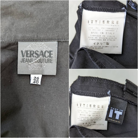 Vintage Versace Jeans Couture Mini Dress, Y2K Zipper Front, Size S