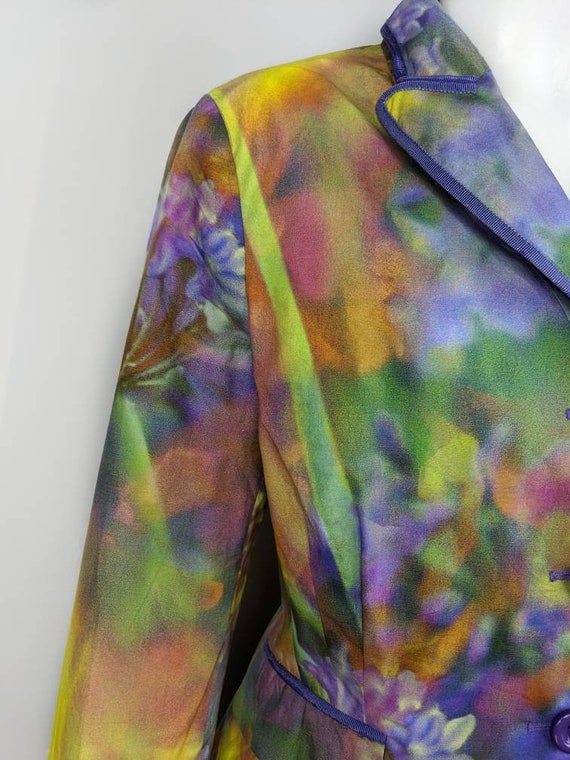 y2k vintage MOSCHINO floral jacket. abstract mult… - image 6