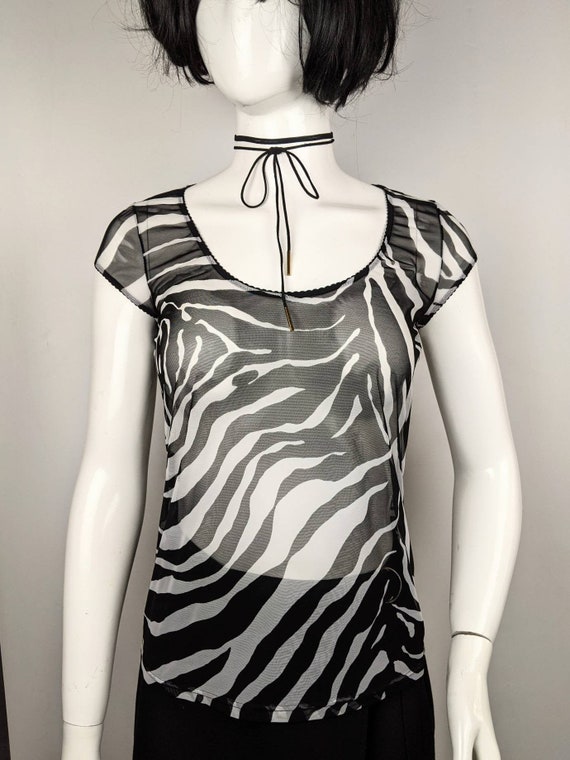 accessoires Chemicaliën College Y2K Vintage DOLCE GABBANA Zebra Mesh Top D&G Black and White - Etsy