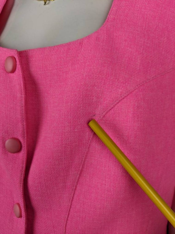 vintage 90s THIERRY MUGLER pink jacket. short sle… - image 8