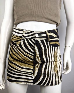 Y2k Vintage Just Cavalli Tiger Skirt, Animal Print Denim Mini 