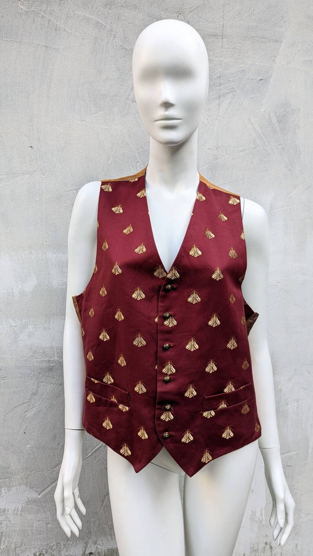 Buy Vintage Gentlemen's Waistcoat Bees Print FAVOURBROOK