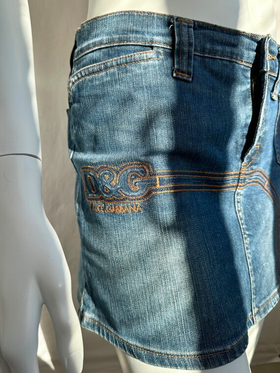 vintage 90s DOLCE GABBANA denim mini skirt - image 4