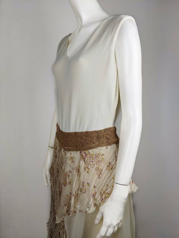 Vintage 90s GIANNI VERSACE Couture Dress | Beige … - image 2