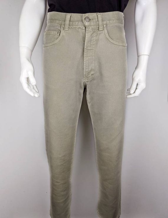 Versace Jeans Couture, vintage 90s VERSACE denim jeans. Versace Jeans Couture beige men's pants