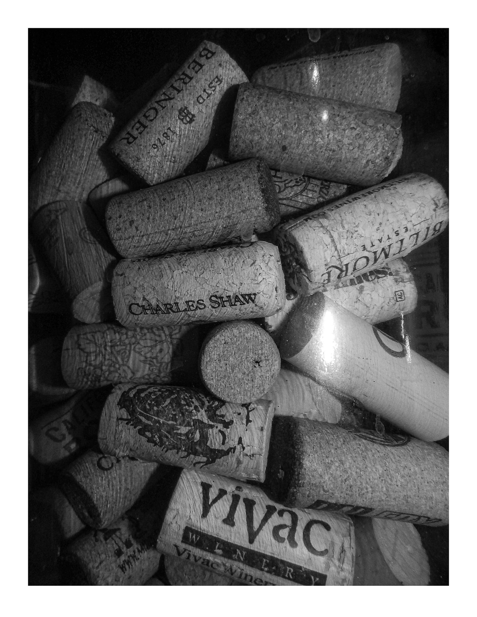 Black & White Wine Cork Photograph Wine Cork Art Print Photo Etsy