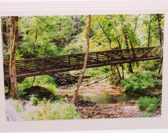 Bridge Over Stream Photo Greeting Card