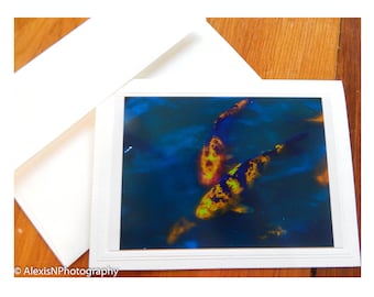 Koi Pond Photo Greeting Card; Envelope Included, Blank Inside