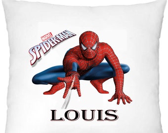 GRAVOPHOTO - Housse de coussin personnalisé Spiderman prénom au choix