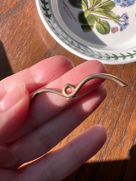 Original Dated Antique SWIRL T Bar Toggle Chunky … - image 5